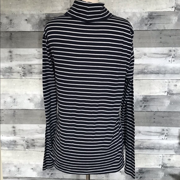Abound Sweaters - Abound navy blue turtleneck top stripes large